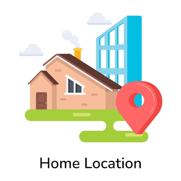 Customizable flat icon of home location