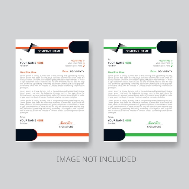Customizable amp Printable Letterhead Design vector