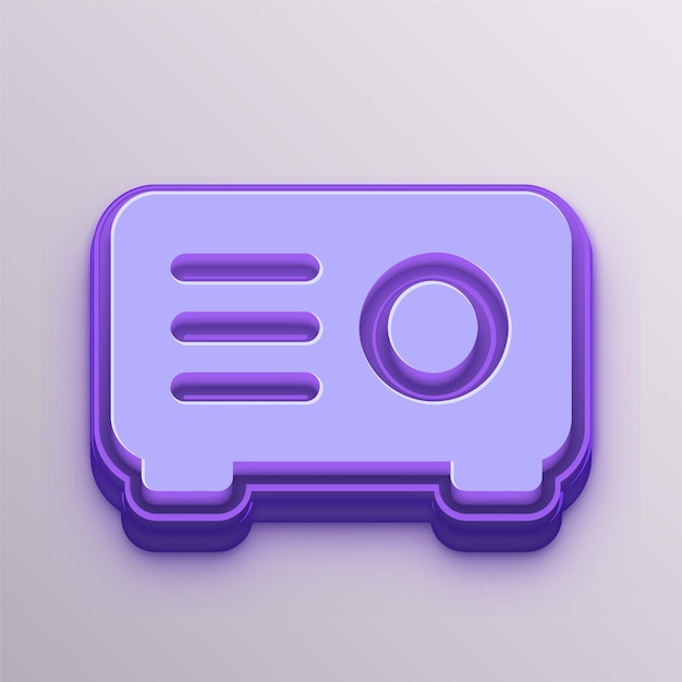 Customizable Purple 3D Vector Radio Icon for Education Business and Media