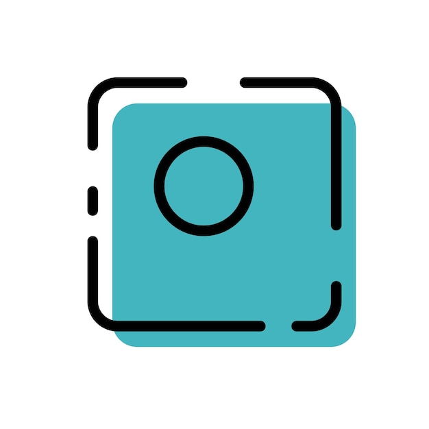 Cute camera icon flat style vector