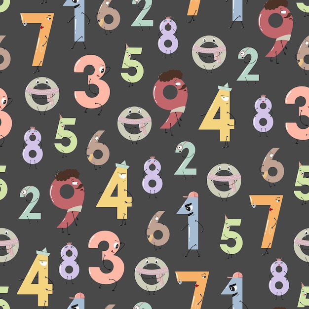 Cute Cartoon Number Pattern