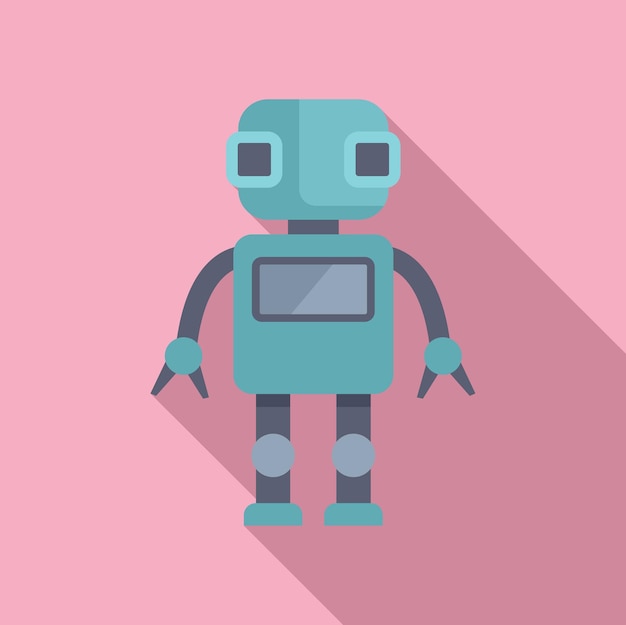 Cute cartoon robot illustration on pink background