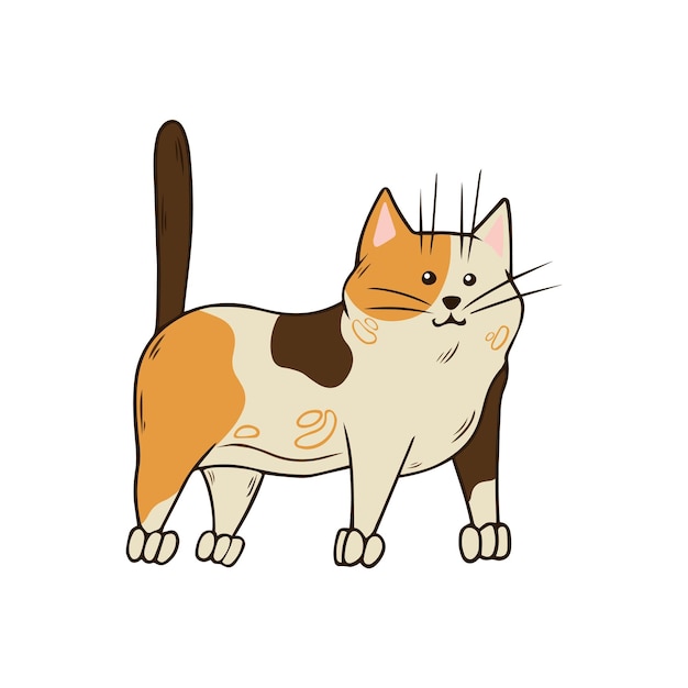 Cute cat Kitten in hand drawn style Vector illustration isolated on white background