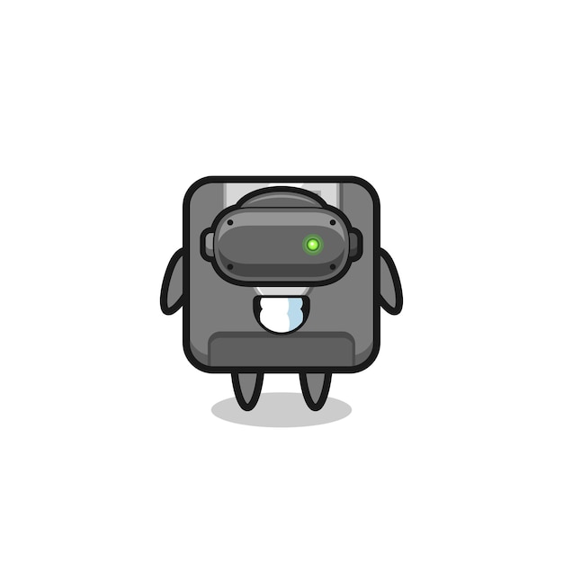 cute floppy disk using vr headset
