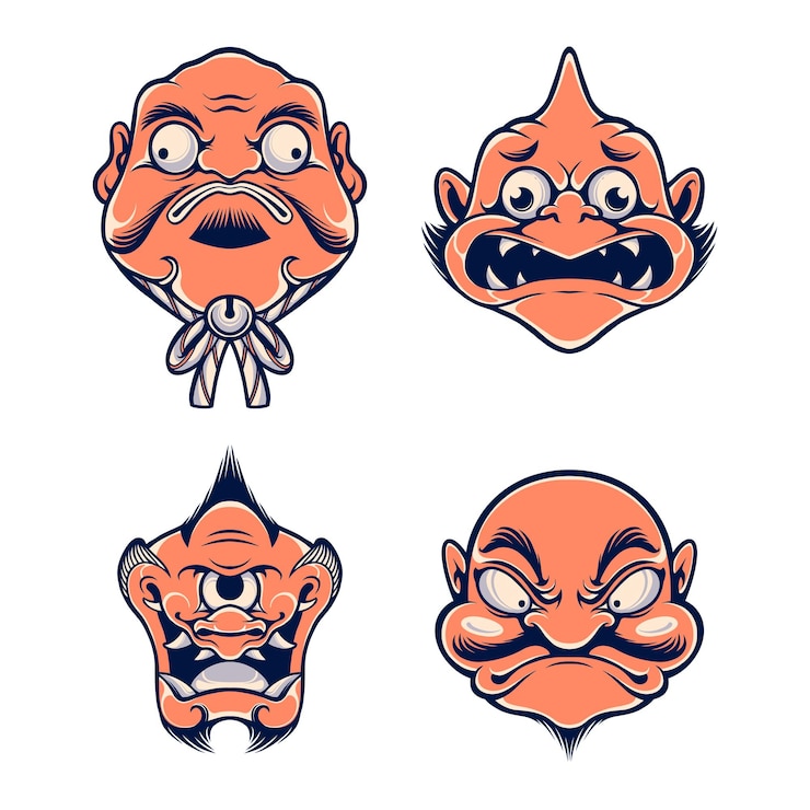 Vector cute japanese mask