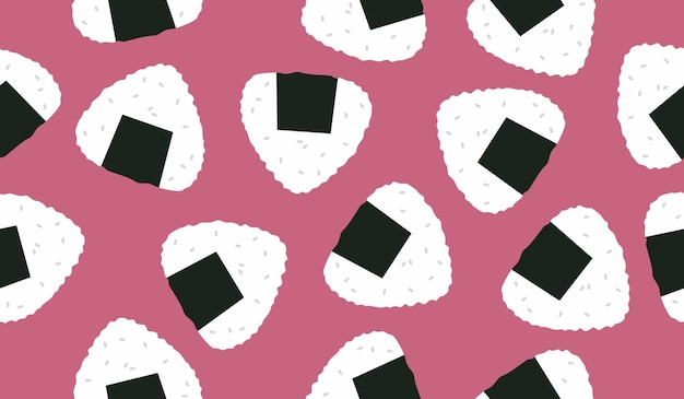 Cute onigiri pattern background vector design