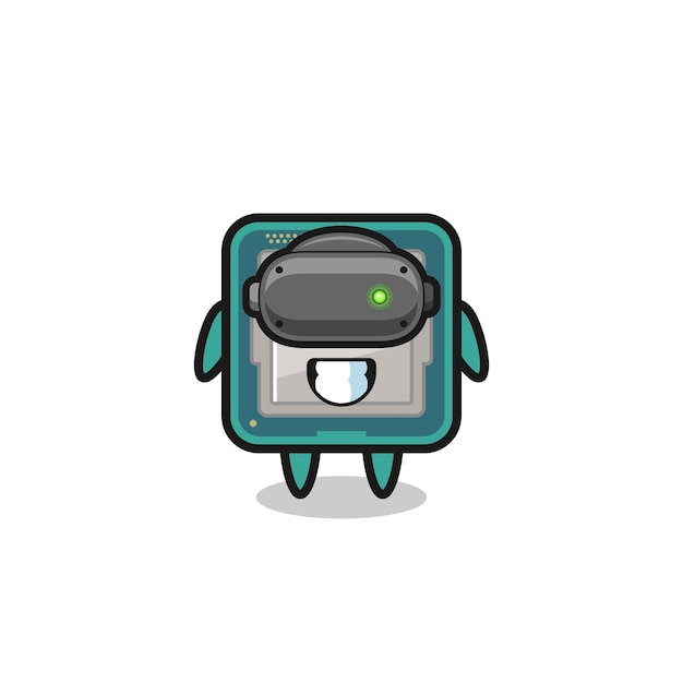 cute processor using vr headset