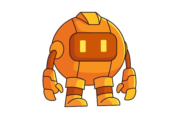 Cute Robot Cartoon Character Design