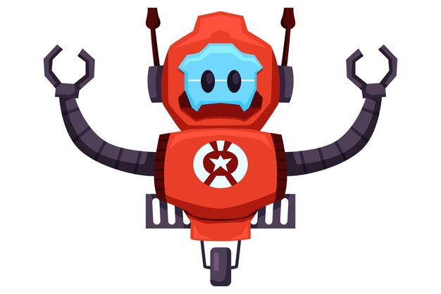 Cute Robot Character Design Illustration
