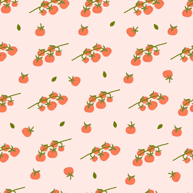 Cute seamless pattern of cherry tomatoesPattern for textile wallpaper packaging cover web card box