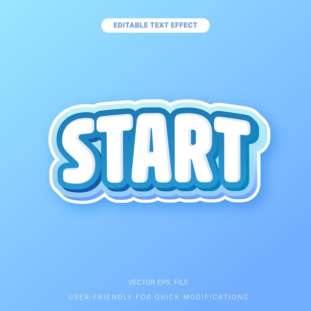 cute soft colored start title editable text effect vector for designers