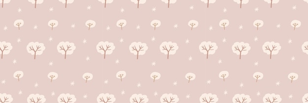 Cute tree seamless pattern