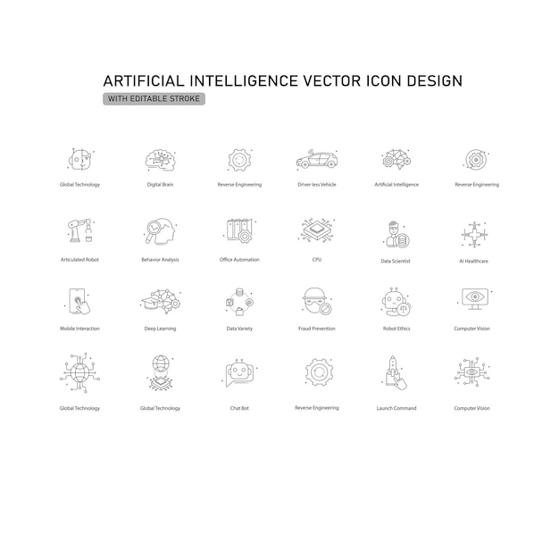 cuttingedge ai and automation solutions vector icon design innovation robotics algorithms