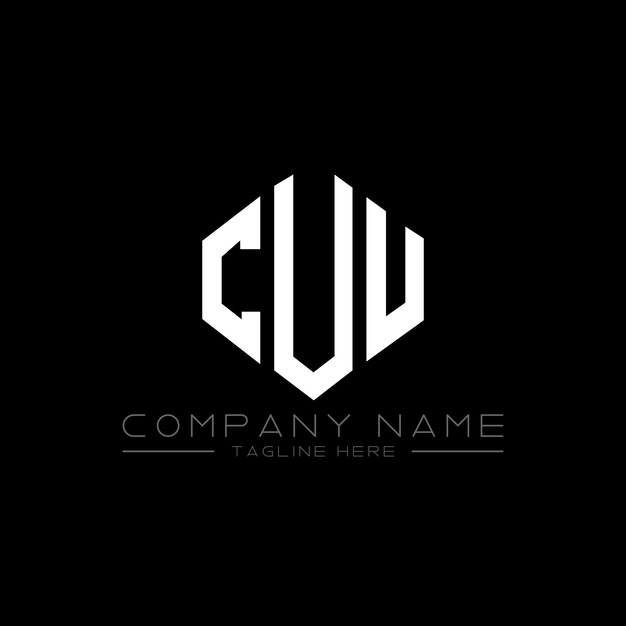 CUU letter logo design with polygon shape CUU polygon and cube shape logo design CUU hexagon vector logo template white and black colors CUU monogram business and real estate logo