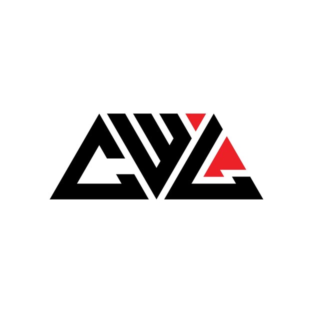 CWL triangle letter logo design with triangle shape CWL triangle logo design monogram CWL triangle vector logo template with red color CWL triangular logo Simple Elegant and Luxurious Logo CWL