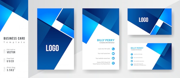 Cyan & Blue Color Professional business Template.