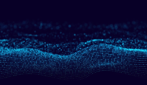Cyber Big Data Flow Particles Bokeh Concept of AI Artificial Intelligence Technology