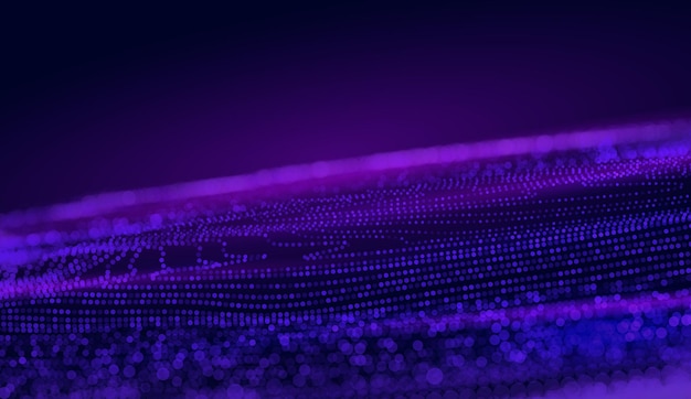 Cyber Big Data Flow Particles Bokeh Digital Neural Network Concept of AI Artificial Intelligence