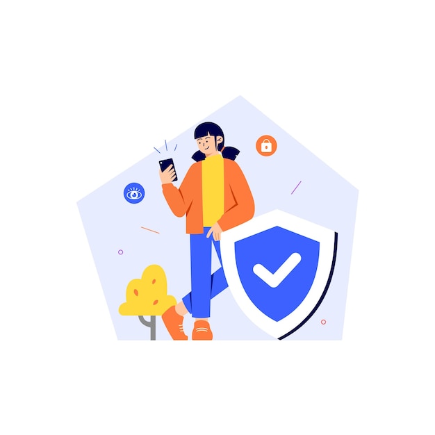 cyber data security online concept illustration internet security or information privacy protection