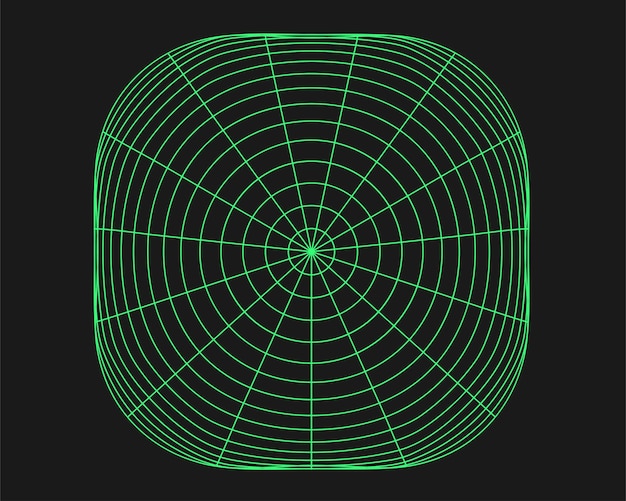 Cyber geometry y2k element Cyberpunk shape Isolated style on black background