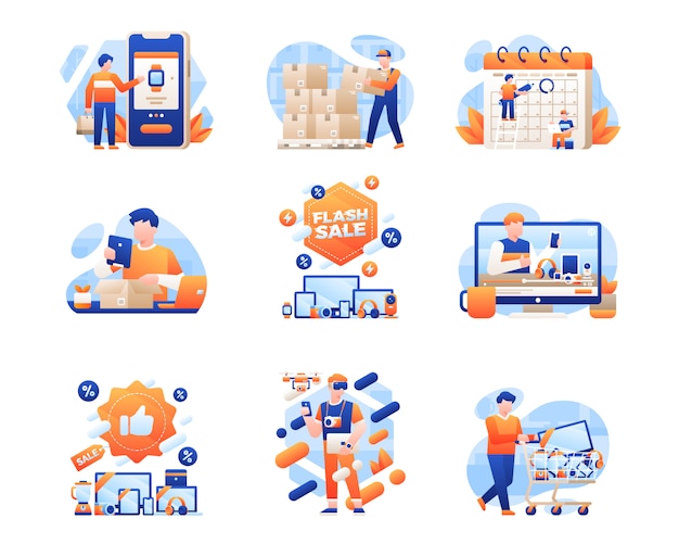 Cyber Monday Sale Illustration Collection