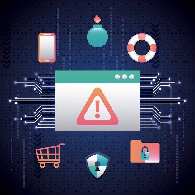 cyber security circuit high speed danger document alert