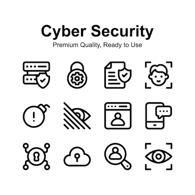 Cyber security icons premium quality and ready to use