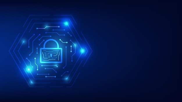 cyber security technology background digital padlock symbol