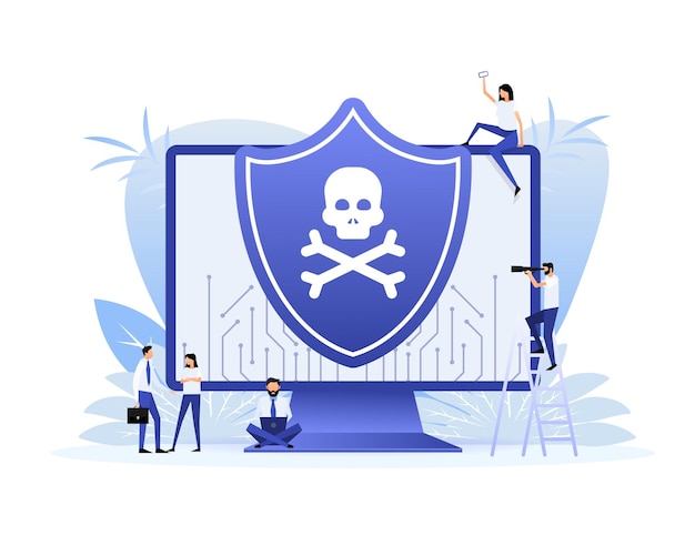 cyber security vector logo with shield and check mark vector illustration