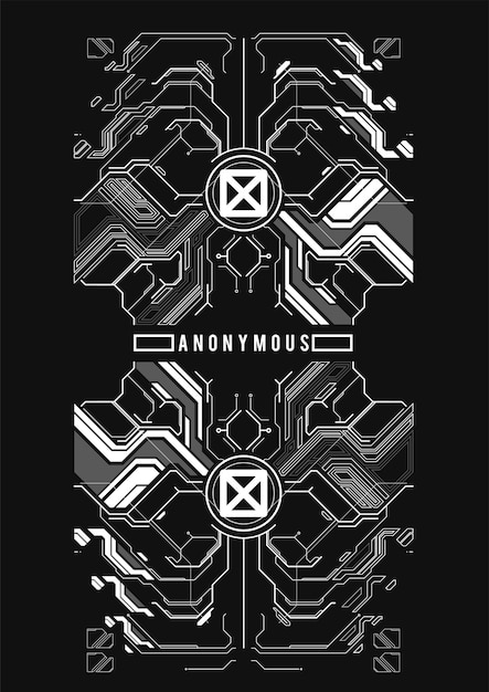 cyberpunk futuristic poster. tech abstract poster template with hud elements. modern flyer for web and print. hacking, cyber culture, programming and virtual environments.