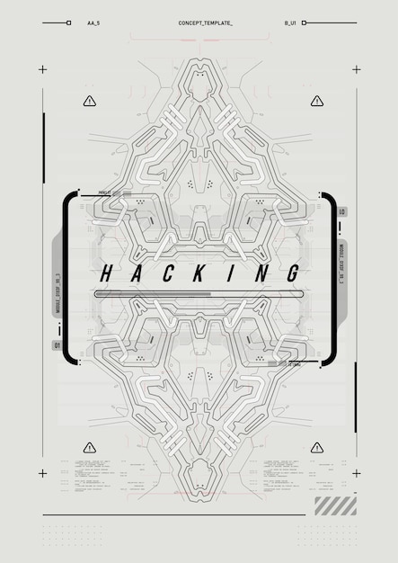cyberpunk retro futuristic poster digital design elements hud style trendy shapes in cyberpunk style