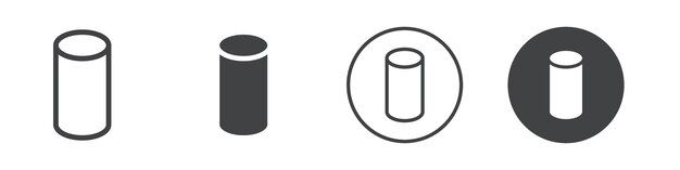 Cylinder geometrical icon Vector logo outline