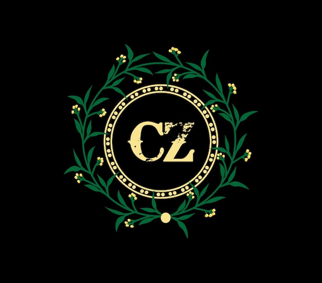 CZ letter logo design with a circle shape CZ Logo design with unique and simple design