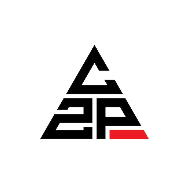 CZP triangle letter logo design with triangle shape CZP triangle logo design monogram CZP triangle vector logo template with red color CZP triangular logo Simple Elegant and Luxurious Logo