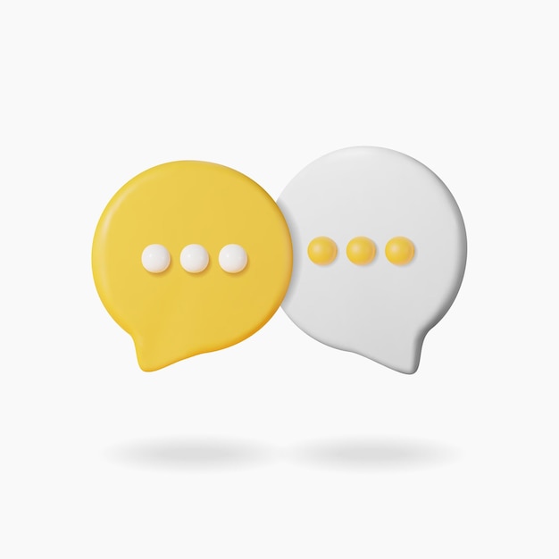 D round speech bubbles symbol for chat