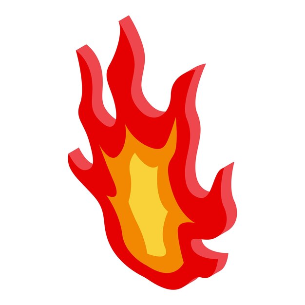 Danger fire flame icon Isometric of danger fire flame vector icon for web design isolated on white background