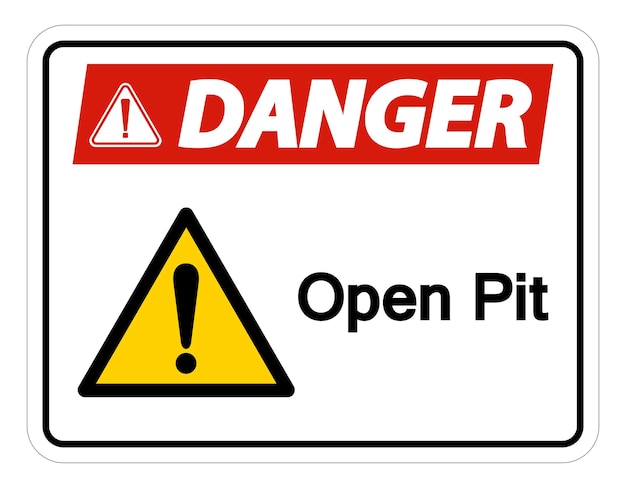 danger open pit symbol sign isolate on white backgroundvector illustration