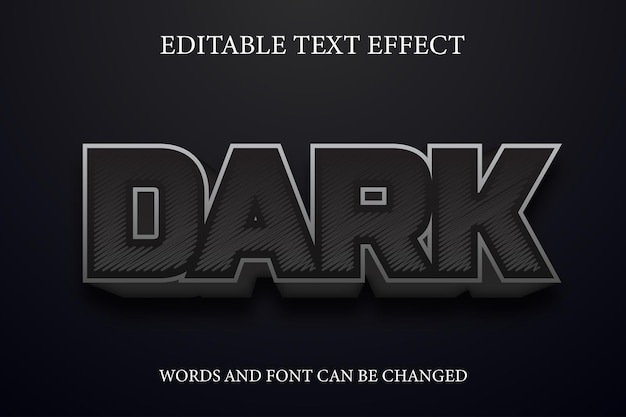 Dark 3d style text effect