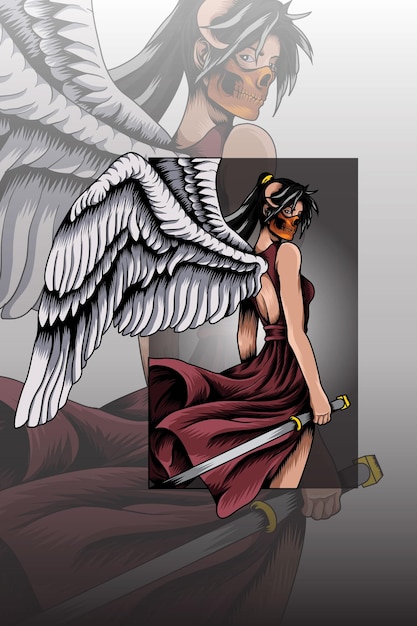 dark angel vector illustration