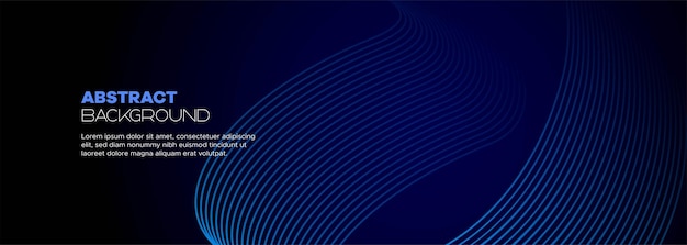 Dark blue abstract banner background geometric circles lines pattern Futuristic web background