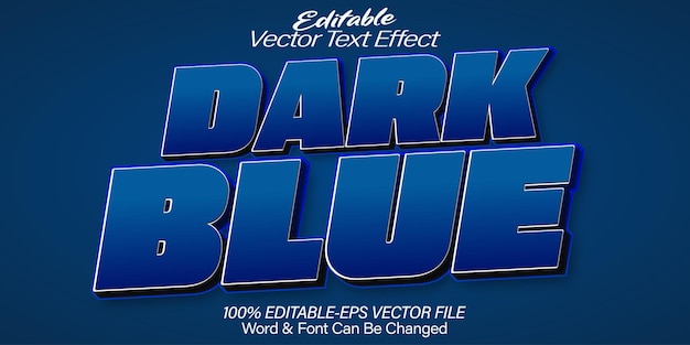 Dark Blue Vector Text Effect Editable Alphabet Cold Ice Cartoon