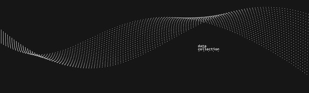 dark grey airy particles flow vector design abstract background with wave of flowing dots array digital futuristic illustration nano technology theme