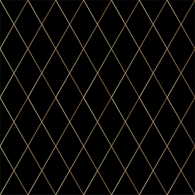 Dark luxury seamless pattern with gold cross lines Vector abstract art deco premium background