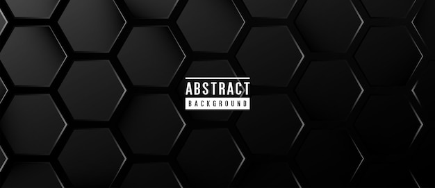Dark minimal hexagons background