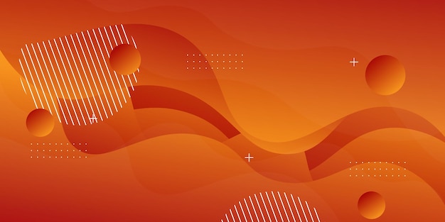 Dark orange geometric business banner design Creative banner design with wave shape and lines as te