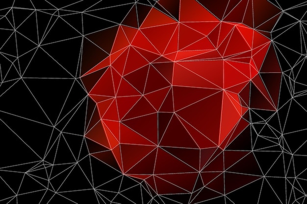 Dark red low poly polygonal background