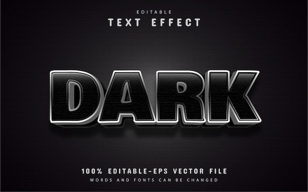 Dark text, editable 3d text effect