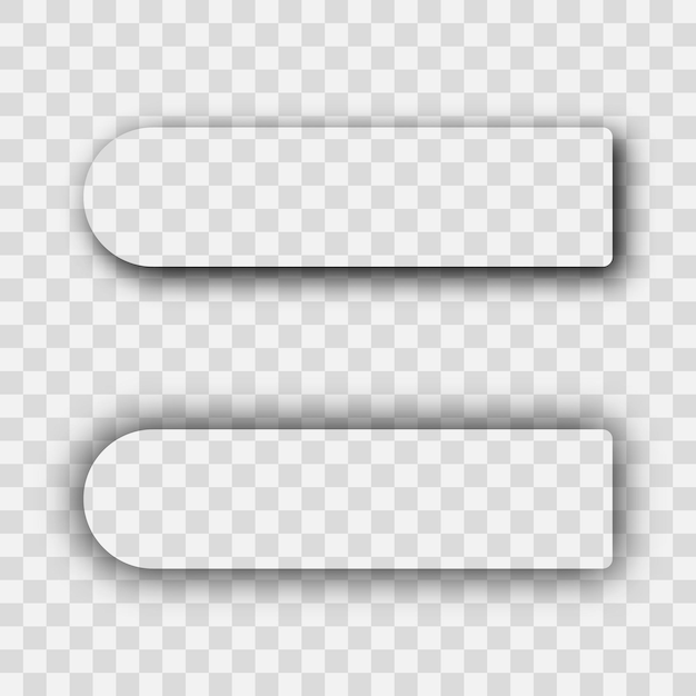 dark transparent realistic shadow set of two rectangles with rounded corners shadows  isolated on transparent background vector illustration