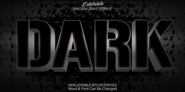 dark vector text effect editable alphabet color black