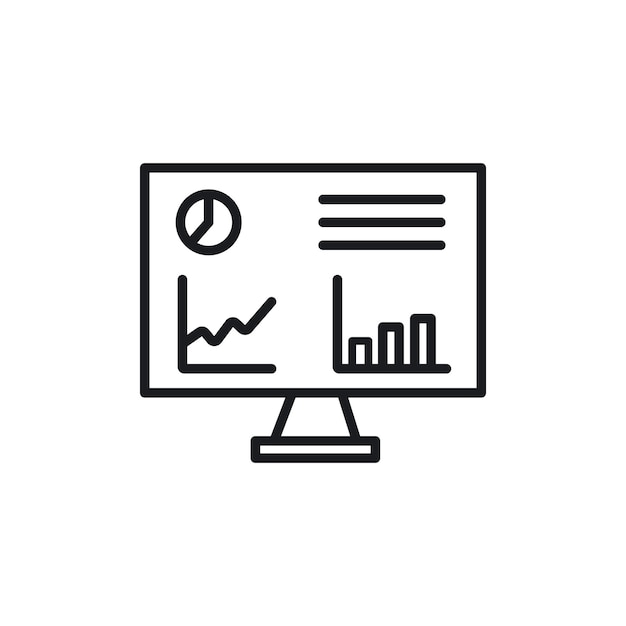 Dashboard icon set real time data monitor vector symbol analytics presentation sign kpi icon performance optimization admin statistics panel screen symbol in black filled and outlined style